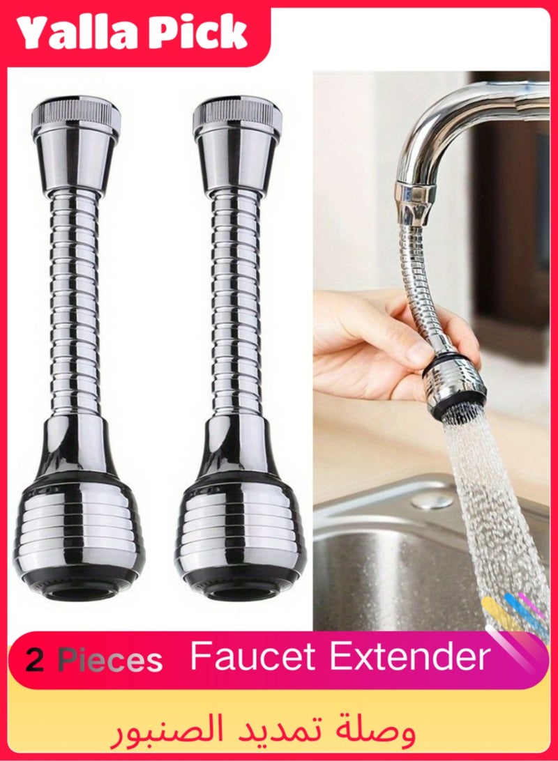 Yalla Pick 2Pcs Faucet Extender with 360° Degree Swivel, Dual Spray Modes and Splash Free Design, Easy Install Kitchen Sink Sprayer Head Replacement for Bathroom and Kitchen Faucet - Image 1